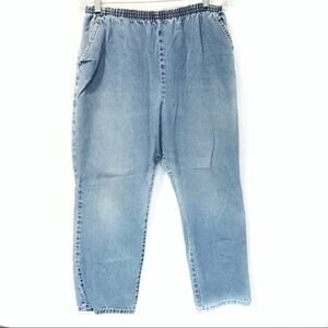 Mom Jeans Chic Vintage Distressed sz 12P Faded Pull On 80s Granny Chic